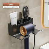 AeroNest Wall-Mount Hair Dryer Organiser – No-Drill Bathroom Storage Holder | Dual-Tier Design with Cable Management