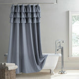 Elowen LinenSpa Shower Curtain – Waterproof Boho Farmhouse Bathroom Curtain with Textured Fabric & Metal Eyelets | Beige & Ivory Luxury Finish