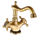 AurelioForge Vintage Etch Mixer – Engraved Antique Brass Faucet | Luxury Bathroom & Kitchen Sink Tap