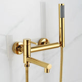 HydroLuxe Bath Mixer Set – Wall-Mounted Bathtub Faucet with Hand Shower | Stainless Steel Hot & Cold Tap System
