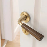Ardenvale Walnut Door Handle Set – Quiet Interior Lock System | Vintage Wooden Lever Door Hardware