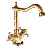 AurelioForge Vintage Etch Mixer – Engraved Antique Brass Faucet | Luxury Bathroom & Kitchen Sink Tap