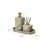 Valdore Emperador Marble Bathroom Accessories Set – 7-Piece Natural Stone Luxury Collection | Spa-Inspired Bathroom Décor