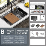 TitanFlow Stainless Steel Kitchen Sink Set – Heavy-Duty Single Bowl Sink | Modern Utility Basin with Faucet & Soap Dispenser