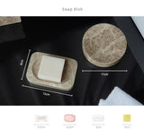 Valdore Emperador Marble Bathroom Accessories Set – 7-Piece Natural Stone Luxury Collection | Spa-Inspired Bathroom Décor