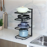 StackForge Adjustable Pan Organiser – Multi-Tier Cookware Storage Rack | Space-Saving Kitchen Holder