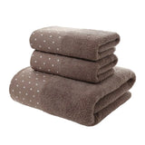 WinterLuxe Embroidered Cotton Towel Set – 3-Piece Jacquard Bathroom Collection | Soft Absorbent Luxury Towels