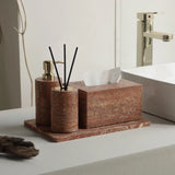 Aurello Red Travertine Bathroom Accessories Collection – Natural Stone Spa Luxury | Vintage Bathroom Décor