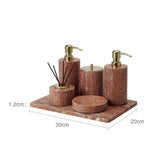 Aurello Red Travertine Bathroom Accessories Collection – Natural Stone Spa Luxury | Vintage Bathroom Décor