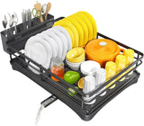 AquaDrain Pro Dish Rack – Large Rustproof Kitchen Drying Station | Fast-Flow Drainboard & Utensil Organiser
