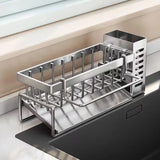 DryFlow Stainless Steel Sink Caddy – Freestanding Kitchen Sponge Holder | Rustproof Countertop Organiser