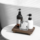 RustiTray Decorative Wooden Tray Stand – Rustic Farmhouse Organizer for Bathroom, Kitchen & Vanity