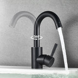 OnyxFlow Swivel Basin Mixer – Black Nickel Bathroom Faucet | 360° Stainless Steel Sink Tap