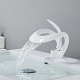 CascadePure Basin Mixer – White Waterfall Bathroom Faucet | Modern Hot & Cold Sink Tap