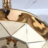 Aurielle Royale Vessel Sink Set – Hand-Painted Ceramic Basin with Gold Faucet & Pop-Up Drain