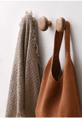 Scandinavian Pebble Wood Hooks – Minimalist No-Drill Coat & Door Hangers | Modern Home Organisation