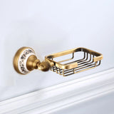 HeritageLuxe Antique Brass Bathroom Hardware Set – Vintage Brass & Ceramic Wall-Mounted Bathroom Accessories Collection