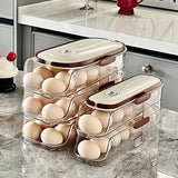 FreshRoll Automatic Egg Organizer – Multi-Tier Rolling Egg Holder | Stackable Refrigerator Egg Storage | Space-Saving Egg Dispenser for Kitchen
