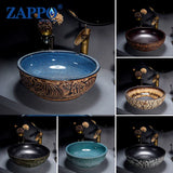 Verona Marble Effect Vessel Sink Set – Ceramic Countertop Basin with Waterfall Tap | Luxury Bathroom Suite