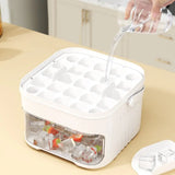 FrostPress 50-Cube Ice Tray & Storage Box – Easy-Release Press Lid | Double-Layer Ice Maker | Reusable Freezer Container