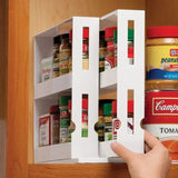 SpinVault 360° Rotating Storage Rack – 2-Tier Metal Spice & Bathroom Organiser for Countertops & Cabinets
