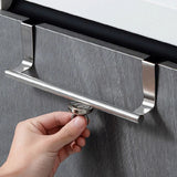 DoorNest Over-Cabinet Towel Rail – Stainless Steel Kitchen Hanging Rack | No-Drill Storage Organiser