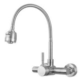 FlexJet Pro Wall Kitchen Mixer – 360° Swivel Faucet with Dual Spray Modes | Flexible Stainless Steel Sink Tap