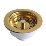 AurumFlow Gold Sink Basket Strainer – Luxury Stainless Steel Drain Stopper | Universal Kitchen & Bathroom Waste Filter