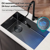 Steeluxe Honeycomb Kitchen Sink – Large Single Bowl Stainless Steel Undermount Sink | Nano-Coated Modern Kitchen Basin