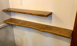 Alderwyn Live Edge Floating Shelf – Solid Wood Wall Shelf | Rustic Modern Home Storage