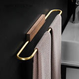 NordBar Freestanding Towel Stand – Solid Wood & Aluminium Countertop Holder | Compact Modern Bathroom Rack
