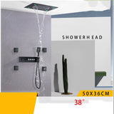 ThermoSlate LED Shower Mixer Valve – Matte Black Brass Thermostatic Control System | Smart Luxury Bathroom Upgrade