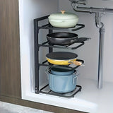 StackForge Adjustable Pan Organiser – Multi-Tier Cookware Storage Rack | Space-Saving Kitchen Holder