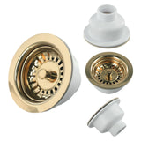 AurumFlow Gold Sink Basket Strainer – Luxury Stainless Steel Drain Stopper | Universal Kitchen & Bathroom Waste Filter