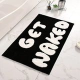 Velveté “Get Naked” Bath Rug – Luxury Microfibre Shaggy Bathroom Mat | Non-Slip Modern Bathroom Décor