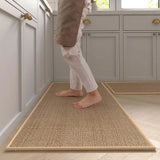 TerraWeave Kitchen Runner Rug – Washable Non-Slip Floor Runner | Faux Sisal Modern Design