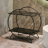 Bellavue Marble Vanity Organiser – Luxury 2-Tier Cosmetic Storage Stand | Gold & Black Bathroom Display Shelf