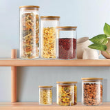 NordicPure Glass Storage Canister Set – Airtight Kitchen Jars with Wooden Lids | Modern Pantry Organisation Collection