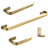VintageForge Antique Brass Bathroom Accessory Set – 4-Piece Wall-Mounted Hardware Collection