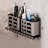 AeroSlim Bathroom Storage Shelf – Drill-Free Aluminium Organiser | Toothbrush & Razor Wall Holder