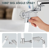 FlexFlow 1080 Swivel Tap Extender – Universal Dual Spray Faucet Attachment | Multi-Angle Water Saving Arm