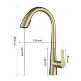 Aurevo Pull-Down Kitchen Mixer Tap – Brushed Gold Stainless Steel Faucet | Modern Hot & Cold Sink Sprayer