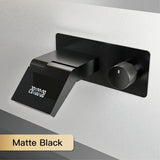 Wastafelkraan met LED Licht – Wandmontage | 2 Gaten | Warm & Koud Water | Messing