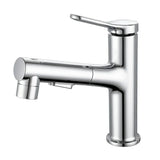 PureGlide Pull-Out Basin Mixer – White Brushed Bathroom Faucet | Modern Brass Sink Tap
