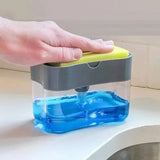 CleanPress Soap Dispenser Station – 2-in-1 Kitchen Sponge Holder | Push-Top Sink Organiser