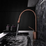 Roselle Pivot Basin Mixer Tap – Brushed Rose Gold Bathroom Faucet | Swivel Spout Luxury Sink Mixer
