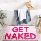 RoséMuse Tufted Statement Rug – Pink Slogan Bathroom Mat | Soft Non-Slip Modern Home Décor