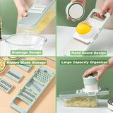PrepCraft Multi-Blade Mandoline Set – 6-in-1 Vegetable Slicer & Grater | Stainless Steel Kitchen Cutter