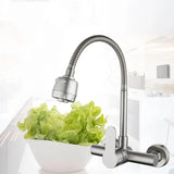 FlexiArc Wall Kitchen Mixer Tap – Stainless Steel 360° Swivel Faucet | Flexible Hot & Cold Sink Tap