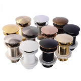 Vellora Brass Click-Clack Basin Waste – Solid Brass Pop-Up Sink Drain | Universal Bathroom Plug with Overflow Option